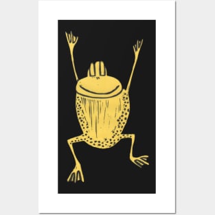 Frog, A Jumping Yellow Frog! Posters and Art